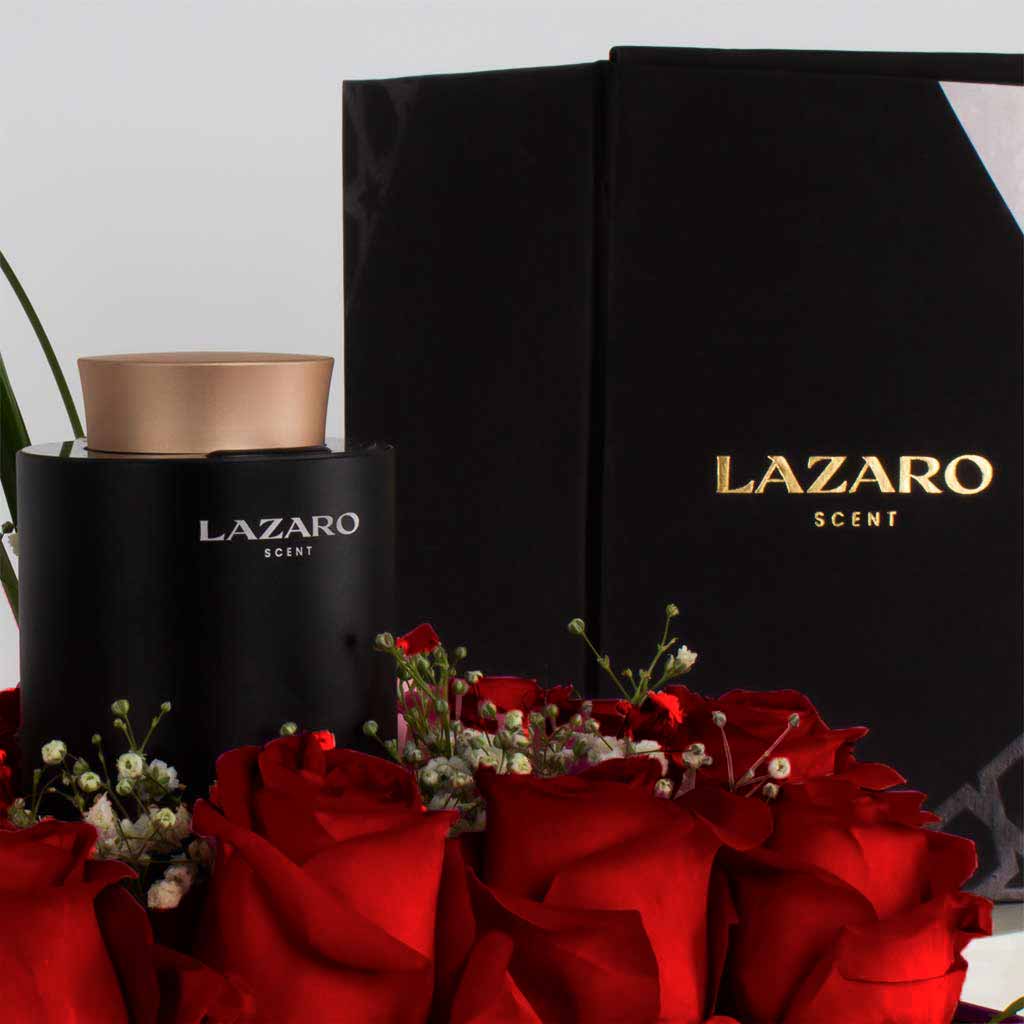 Lazaro Z1 Car Scent Diffuser and 10 red roses box