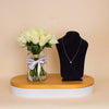 Markiz Silver Necklace & White Roses Vase