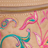 Pavo Fanny Pack Beige With Colorful Flowers