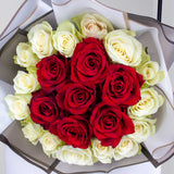 Nude Bakery doughnuts box and 22 roses