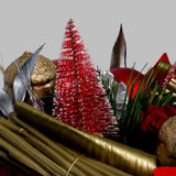 New Year Roses Gift Box with Festive Ornaments