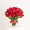 Red Baby Roses Vase - 30 Stems