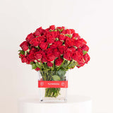 Red Baby Roses Vase - 30 Stems