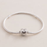 PANDORA Moments Silver Bracelet with Pavé Heart Clasp