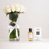 Areej Musk Patchouli with Vase of 20 White Roses