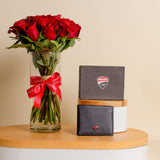 Ducati Corse Wallets & Red Rose Vase - 15 Roses