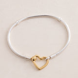 Pandora Moments Gold Plated Silver Heart Closure Snake Chain Bracelet