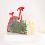 Flowrista Red & White Roses Acrylic Bag - 100 Stems