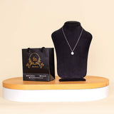 Felizmoda Shiny Stones Round Pendant Silver Necklace