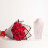 Markiz Platinum-Plated Zircon Pendant Necklace & Red Roses Bouquet