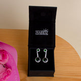 Markiz Zircon Earrings & Pink Roses Hand Bouquet