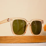 Sedrak Clear Frame Sunglass with Green Lenses – Summer Collection