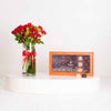 Patchi Les Gourmets 580g & Red Baby Roses Vase