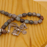 Brown Marble Rosary & Red Roses Boutique