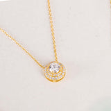 Markiz Gold-Plated Zircon Necklace & Red Roses Bouquet