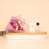 Areej Rose Centifolia with Hand Bouquet of 10 Purble and 10 White Roses