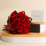 CERRUTI 1881 Wallets CEPU05427M & 15 Red Roses Bouquet