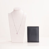 Markiz Thai Silver Platinum-Plated Pink Zircon Necklace