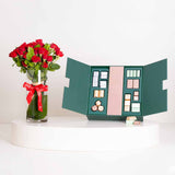 Patchi Les Signatures Prestige Box 940g & Red Baby Roses Vase