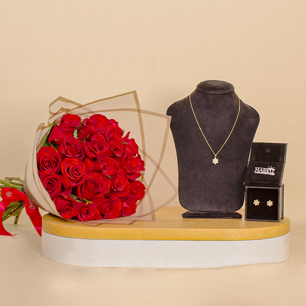 Markiz Set With 20 Red Rose