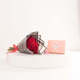Passionelle Mini Mellow Chocolate Bites & Red Roses Bouquet