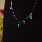 Markiz Blue Opal Water Necklace And 15 White Roses