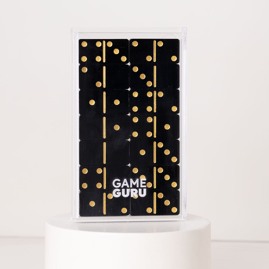 Game Guru Acrylic Dominoes Black & Gold