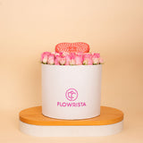 Blush Heart Bloom Box -  Revival Roses & Patchi Heart Box 22 pcs