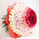 Romantic Spectrum Bouquet - 150 Roses