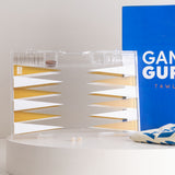 Game Guru White & Gold Acrylic Tawla Set