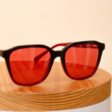 Sedrak Sunglass | Black Frame with Red Lenses