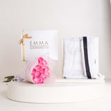 EMMA White Marble Scarf & Revival Roses Bouquet