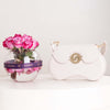 CoCan Golden Purse Bag & Purple Roses Vase
