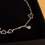 Felizmoda Silver bracelet with black heart And Unique Hand Bouquet