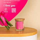 Heart of Pink Roses With Candle