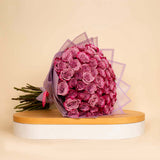 Deep purple 50 roses bouquet