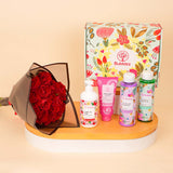 Bubblzz Flower Bouquet Gift Set Hair Care & Red Roses Bouquet