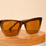 Sedrak Gradient Frame Sunglass – Brown & Clear