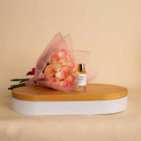 Nuit Fragrances Leather Jacket | Light Pink Flower Bouquet with 15 Flowers