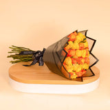 Hand Bouquet of 30 Orange and Yellow Roses