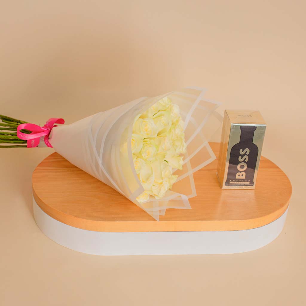 Boss Bottled Absolu Intense | White Rose Bouquet