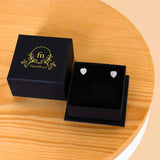 FelizModa Heart silver earrings with zircon stone |Purple Flower Vase