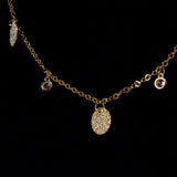 Felizmoda Multiple circles and crystals silver necklace gold plated | Purple Flower Vase