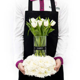 White Tulips & Chrysanthemums Vase