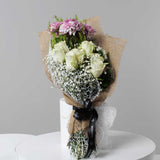 Romantic White & Purple Blooms Bouquet