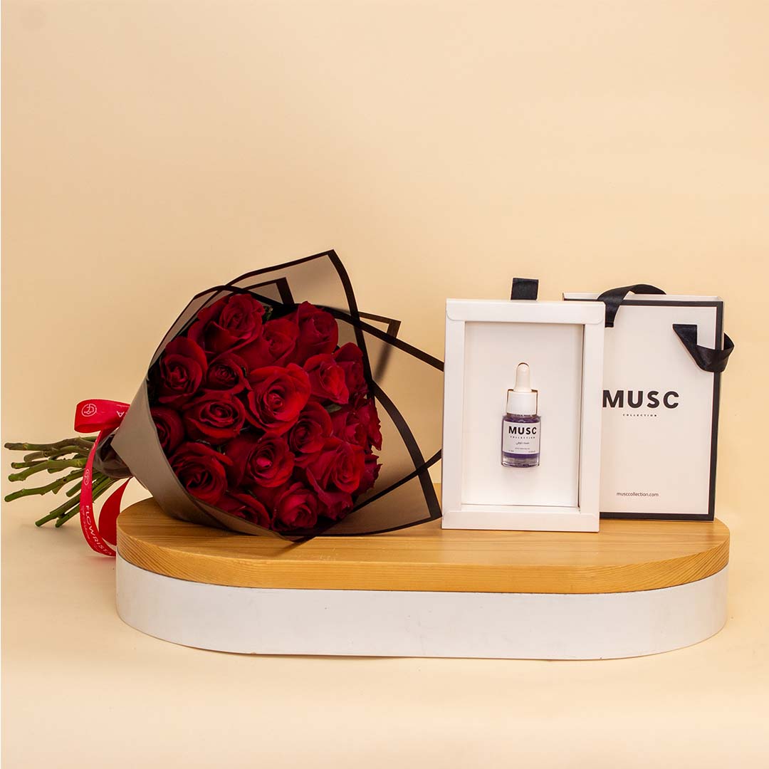 MUSC Coffee Musk Oil 10ml & Red Roses