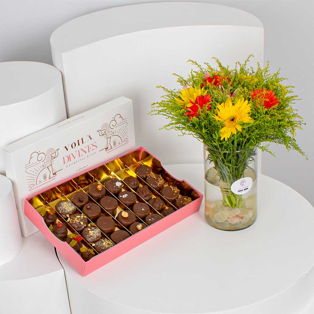 Voila Sable Chocolate Box and Happy Scents Vase