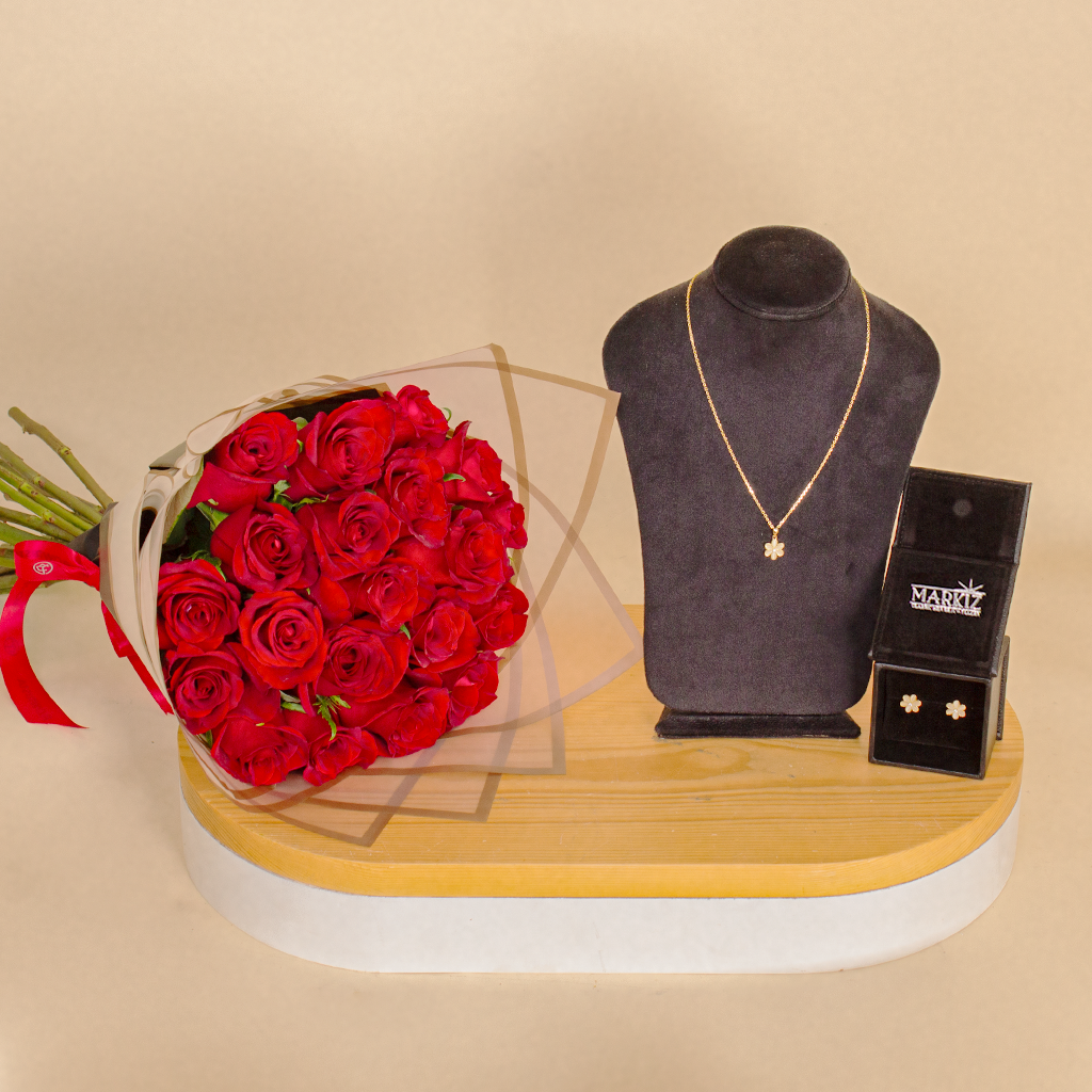 Markiz Set With 20 Red Rose