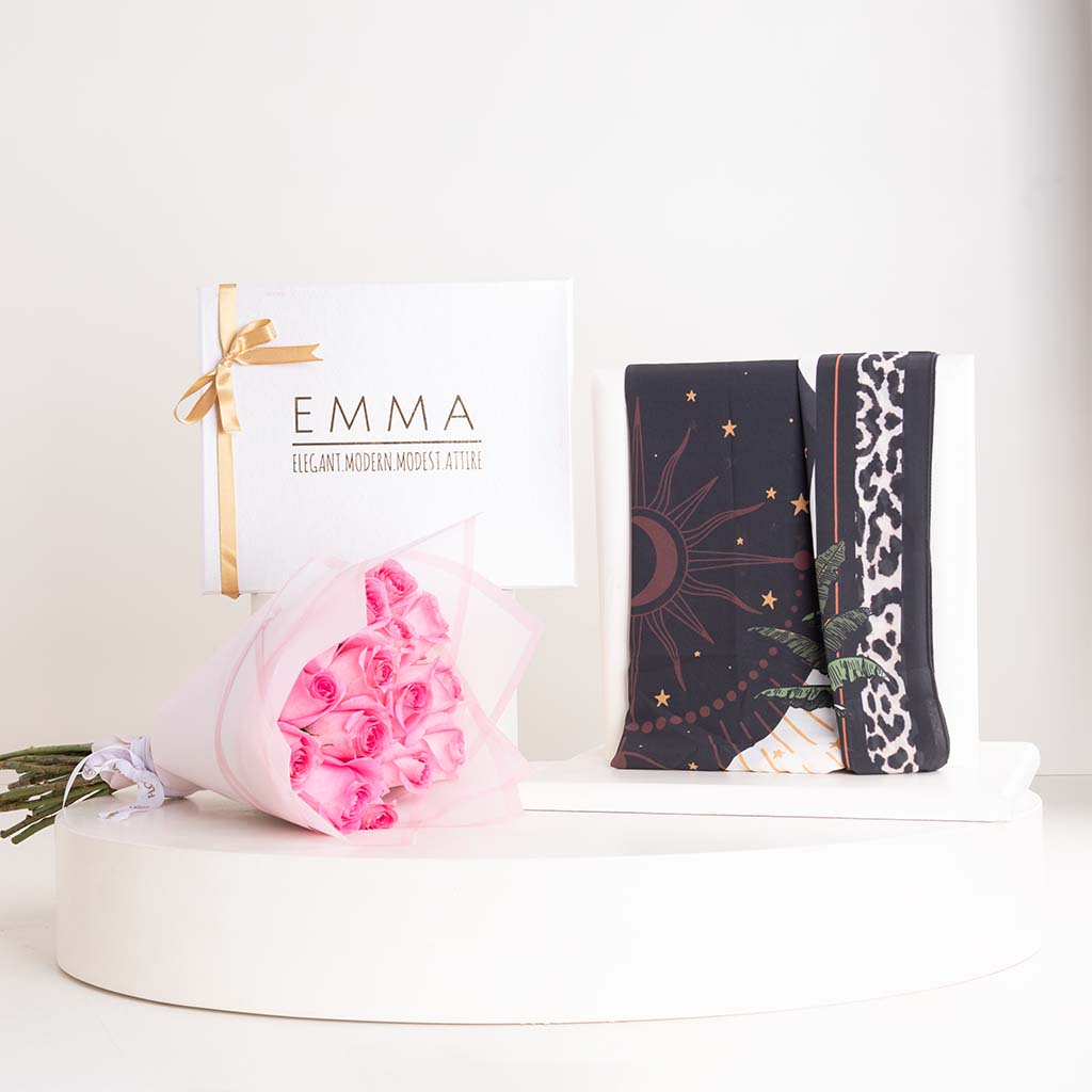 EMMA Leo Star Scarf & Revival Roses Bouquet