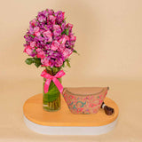 Pavo Fanny Pack Beige & Unique Purble Vase